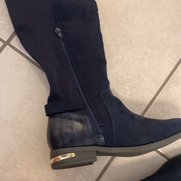 Navy blue over the knee boots - Picture 8 of 9